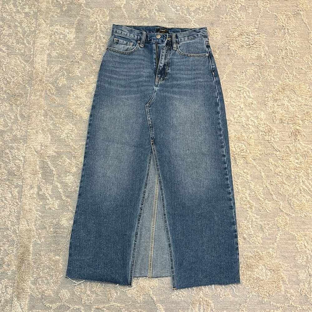 Aqua long denim skirt